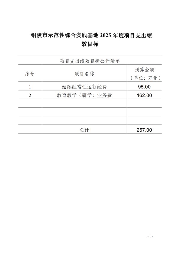 铜陵市示范性综合实践基地2025年度项目支出绩效目标(1)_00.png